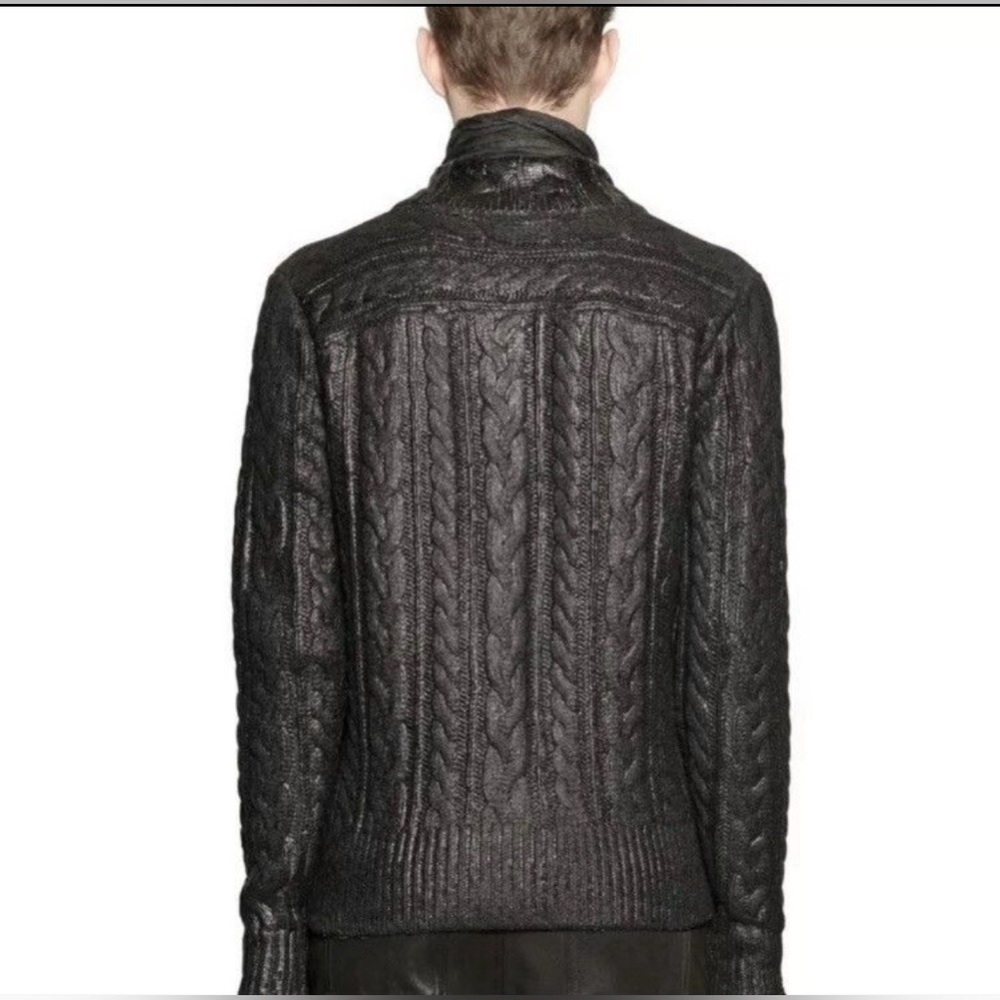 John Varvatos Collection Foil Cable knit sweater Size medium - Picture 10 of 15